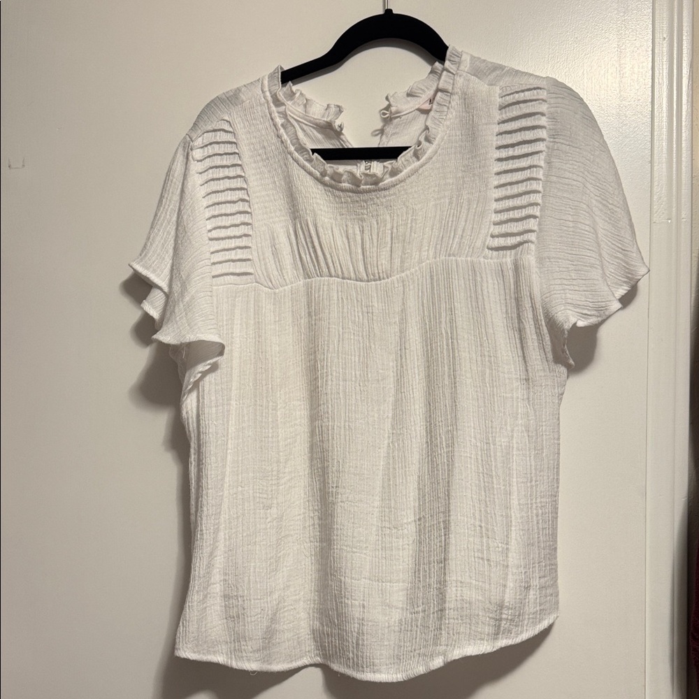 Nanette Lepore White Textured Blouse